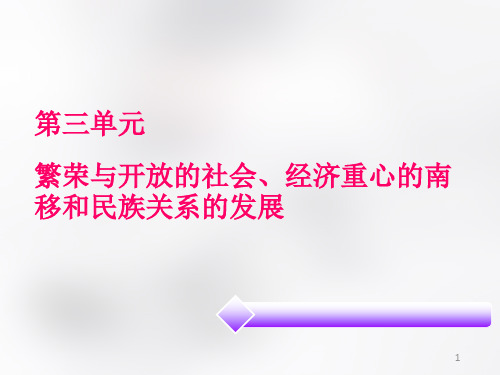 繁荣与开放的社会、经济重心的南移和民族关系的发展