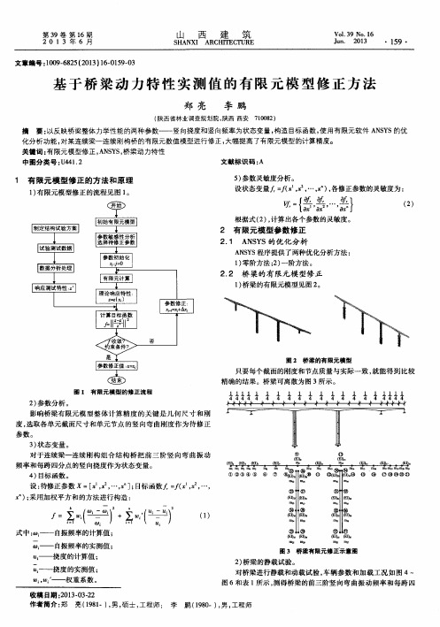 基于桥梁动力特性实测值的有限元模型修正方法