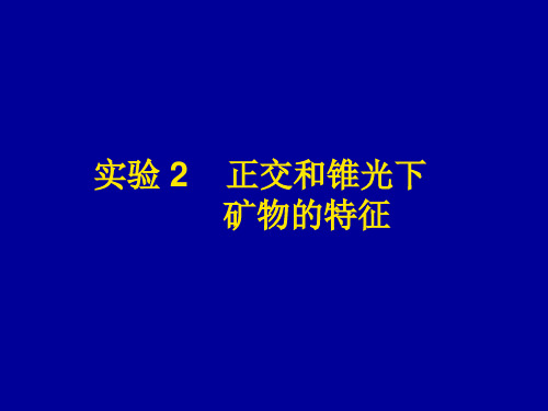 实验2 正交和锥光下矿物的特征