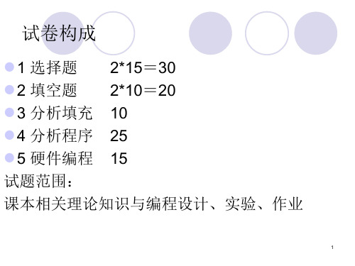 单片机原理及接口技术——期末考试总复习