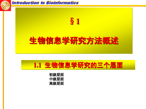 生物信息学的算法