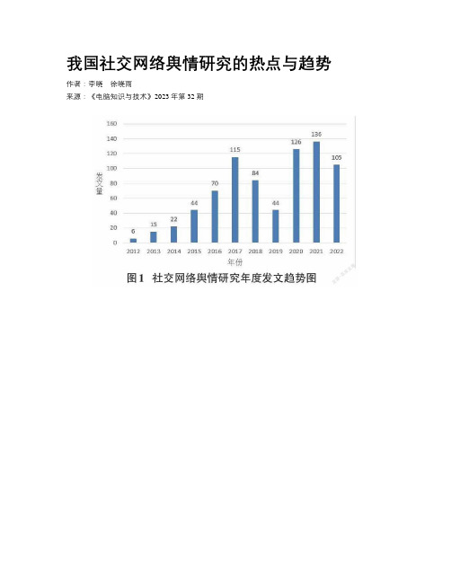 我国社交网络舆情研究的热点与趋势