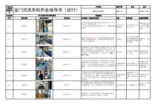 龙门式洗车机作业指导书(试行)