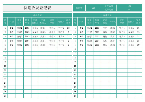 快递收发登记表