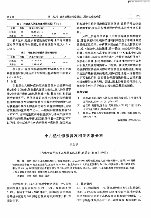 小儿热性惊厥复发相关因素分析