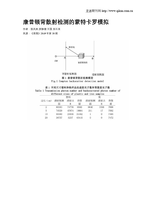 康普顿背散射检测的蒙特卡罗模拟