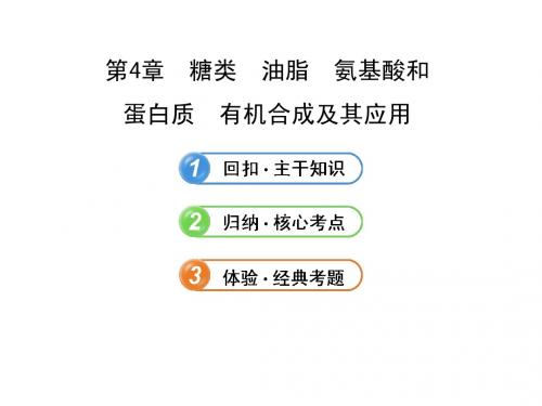 高三化学一轮复习精品课件-选修5.4糖类 油脂 氨基酸和蛋白质 有机合成及其应用