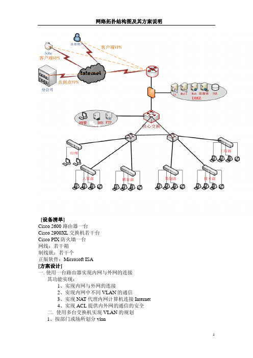 网络拓扑结构图设计及其方案说明