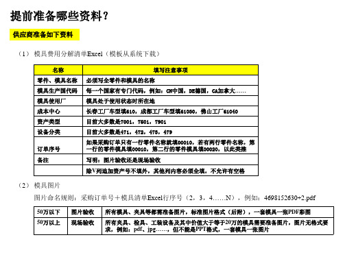 模具验收需要准备哪些资料