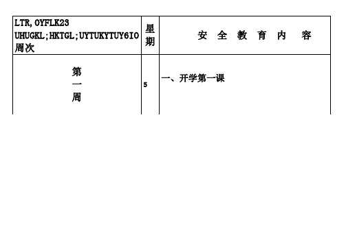 四年级下期“早安三分钟”安全教育