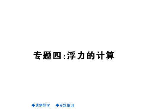 人教版八年级物理下册专题四浮力的计算