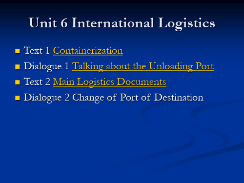 Unit6 international logistics