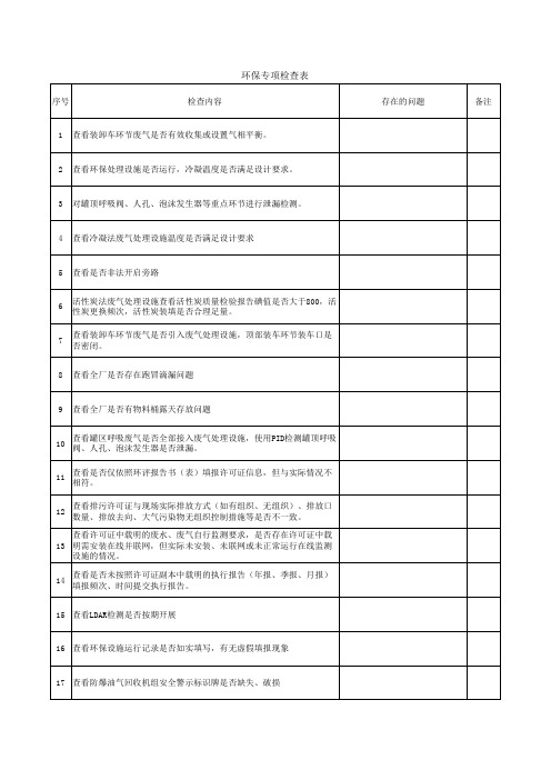 环保专项检查表