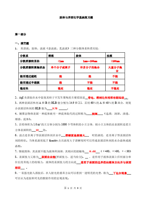 胶体与界面化学基础