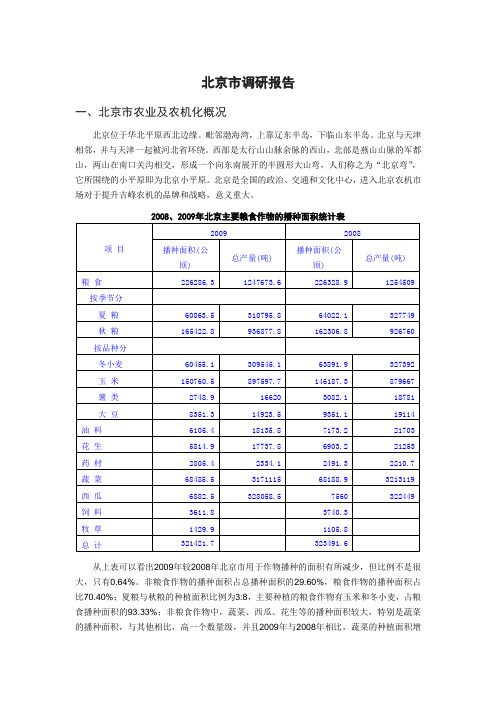 北京市场的调研报告