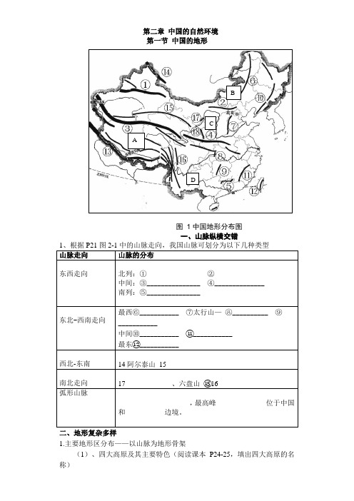 地理提纲八上读本第二章中国的自然环境