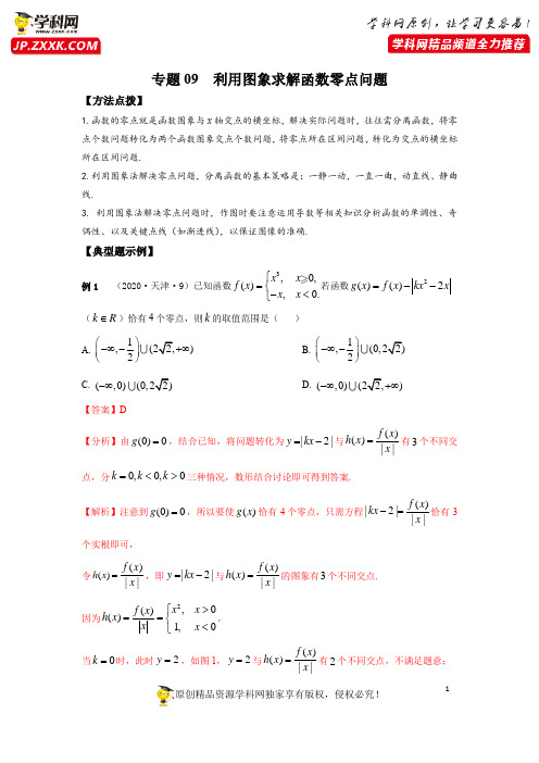 专题09 利用图象求解函数零点问题-2021年高考数学一轮复习优拔尖必刷压轴题(选择题、填空题)