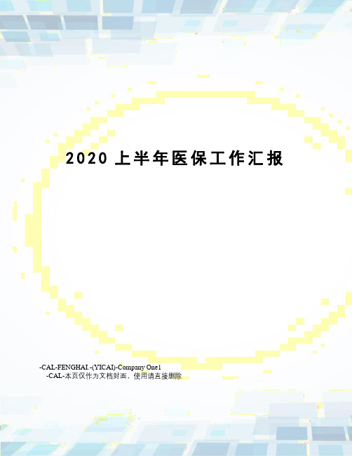 2020上半年医保工作汇报