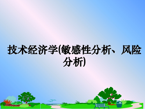 最新技术经济学(敏感性分析、风险分析)精品文档