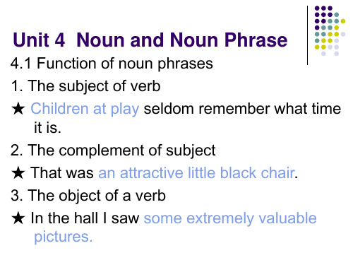 Unit 4 Nouns and noun phrase