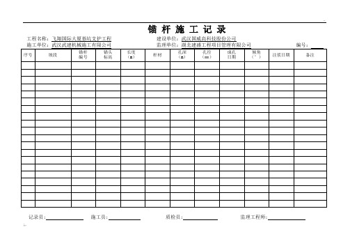 锚杆施工记录