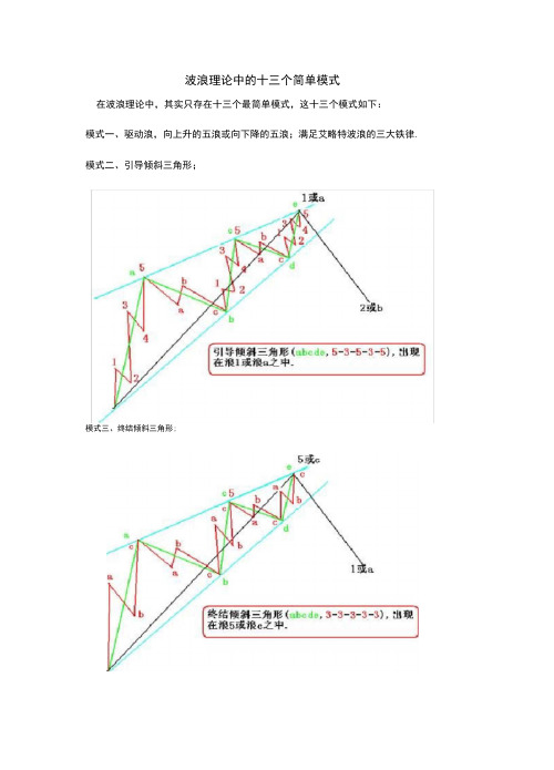 波浪理论中的十三个简单模式