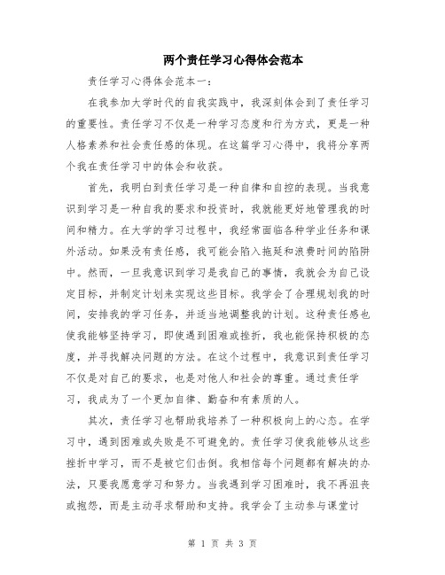 两个责任学习心得体会范本