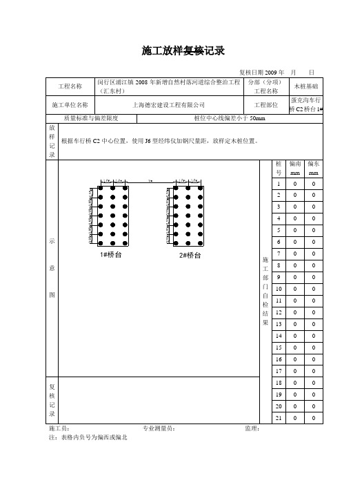 施工放样复核记录(桩基)1