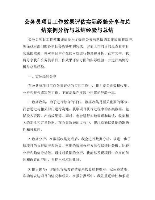 公务员项目工作效果评估实际经验分享与总结案例分析与总结经验与总结