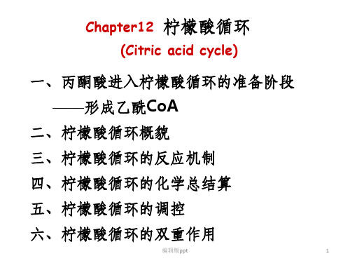 生物化学ii(苏维恒)20130329-三羧酸循环