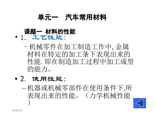 汽车机械基础电子教案-单元一课题一