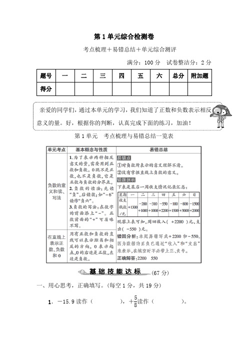 人教版小学六年级数学下册全册单元测试卷含答案(6套)