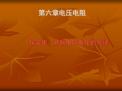 物理：6.2《探究串、并联电路电压的规律》课件(人教版八年级下)