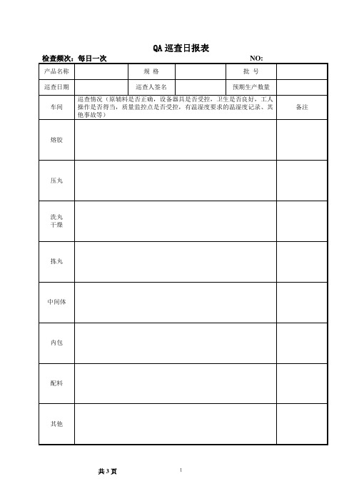 031 QA巡查日报表