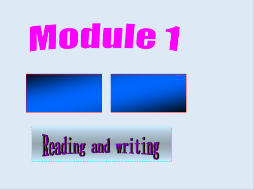 最新高中英语 Module1 Reading and writing课件 外研版选修6