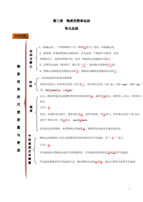 第03章 物质的简单运动单元总结(解析版)