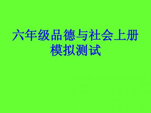 泰山版六年级品德与社会上册模拟试题