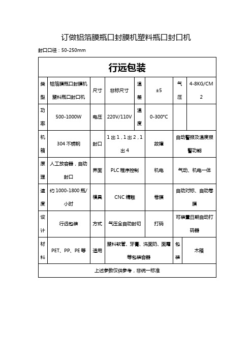 订做铝箔膜瓶口封膜机塑料瓶口封口机