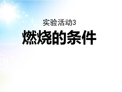 《燃烧的条件》燃料及其利用4-人教版九年级化学上册PPT课件