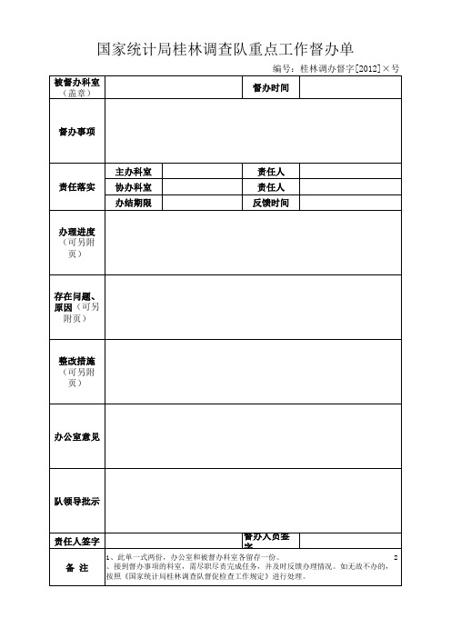 督查督办单