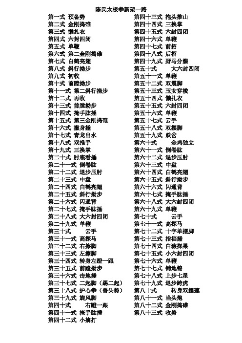 陈氏太极拳新架一路