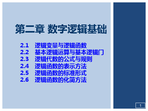 数字逻辑与数字系统 逻辑代数基础