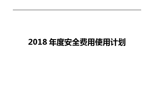 2018年安全投入计划