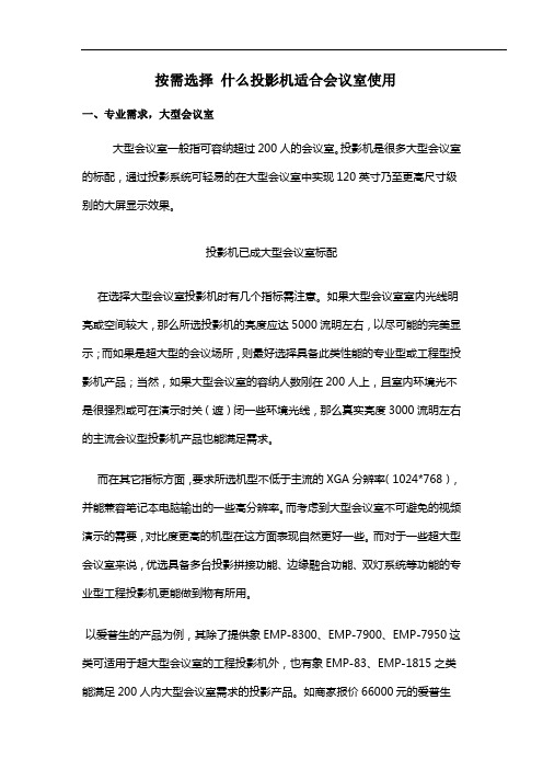 按需选择 什么投影机适合会议室使用