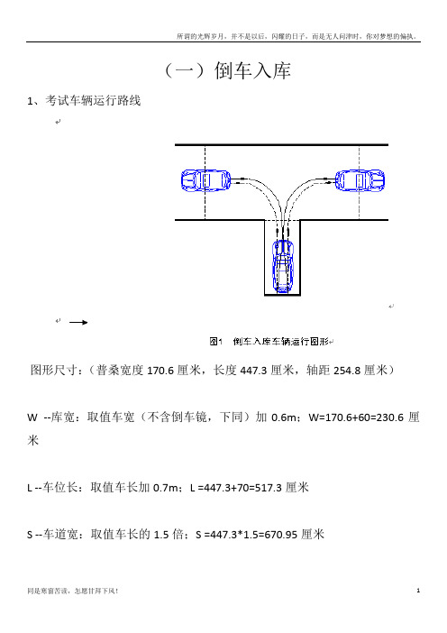 科目二小车考试项目尺寸及要求(新)