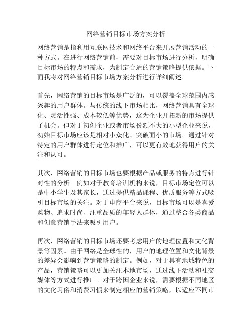 网络营销目标市场方案分析