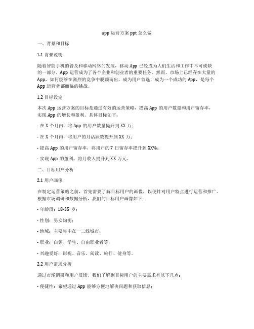 app运营方案 ppt怎么做