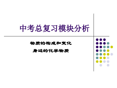 初中化学中考总复习模块分析教学内容