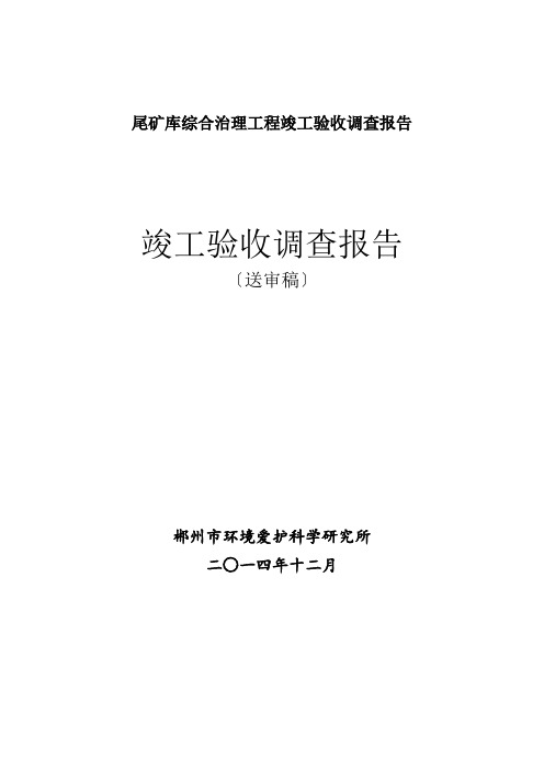 尾矿库综合治理工程竣工验收调查报告