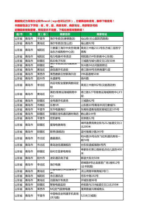 2020新版山东省青岛市数码商城工商企业公司商家名录名单黄页联系电话号码地址大全1843家